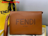Fendi Flat Pouch Brown Leather Pouch Replica