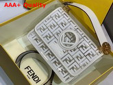 Fendi Kan I F Bag in Transparent TPU with FF Motif Printed in White Replica