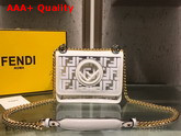 Fendi Kan I F Small Flap Bag PU with Printed FF Motif in White Replica