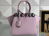 Fendi Mini 3Jours Studded Powder Pink Leather Handbag For Sale