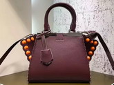 Fendi Mini 3Jours in Oxblood Leather with Studs For Sale