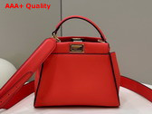 Fendi Peekaboo Mini Bag in Red Leather Replica