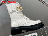 Fendigraphy Biker Boots in White Leather Replica
