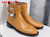 Givenchy Padlock Boots in Brown Leather Replica