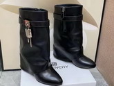 Givenchy Shark Lock Ankle Boots in Black Leather Replica