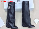 Givenchy Shark Lock Boots in Black Leather Replica