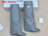 Givenchy Shark Lock Boots in Gray Leather Replica