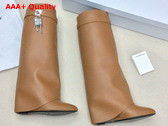 Givenchy Shark Lock Boots in Light Brown Leather Replica