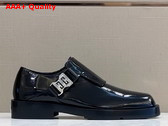Givenchy Squared Derbies in Black Brushed Leather with 4G Buckle Replica
