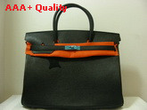 Hermes Birkin 40 In Black Togo Leather With Silver Replica
