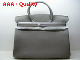 Hermes Birkin 40 In Light Grey Togo Leather With Silver Replica