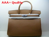 Hermes Birkin 40 In Tan Togo Leather With Silver Replica