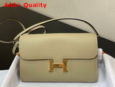 Hermes Constance Long To Go Wallet in Cream Epsom Calfskin with Removable Shoulder Strap Replica