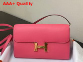 Hermes Constance Long To Go Wallet in Pink Epsom Calfskin with Removable Shoulder Strap Replica