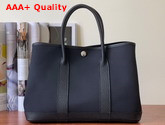 Hermes Garden Party 30 Bag in Black Canvas and Leather Replica