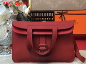 Hermes Halzan 31 Bag in Red Taurillon Clemence Leather Replica