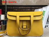 Hermes Halzan 31 Bag in Yellow Taurillon Clemence Leather Replica
