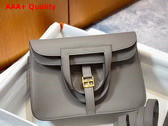 Hermes Halzan Mini Bag in Grey Taurillon Clemence Leather Replica