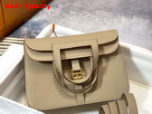 Hermes Halzan Mini Bag in Light Grey Taurillon Clemence Leather Replica