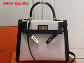Hermes Kelly 28 Canvas and Leather Replica