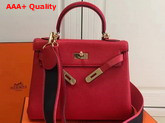 Hermes Kelly 32 Red Togo Leather Replica