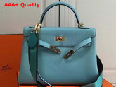 Hermes Kelly 32 Turquoise Togo Leather Replica