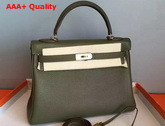 Hermes Kelly 32 in Army Green Original Leather Replica