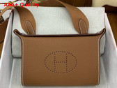 Hermes Videpoches Bag in Gold Brown Togo Calfskin Replica
