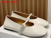 Jacquemus Ballerina Shoes in Off White Lamb Leather Replica