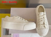 Jimmy Choo Palma Maxi F Latte Canvas Platform Trainers with Embroidered Logo Replica