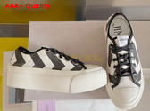 Jimmy Choo Palma Maxi F White and Black Avenue Patchwork Canvas Platfrom Trainers Replica