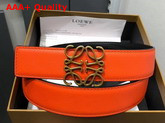 Loewe Anagram Belt 32cm Orange and Black Calfskin Replica