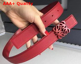 Loewe Anagram Belt 32cm Red Grained Calfskin Replica