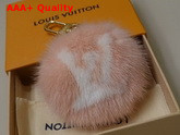 LV Fur Bag Charm and Key Holder in Pink Mink Fur M69563 Replica