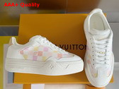 LV Groovy Sneaker Light Pink Patent Damier Canvas 1ACUF1 Replica