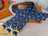 LV Initiales 40mm Reversible Belt in Blue Taurillon Leather M8460V Replica