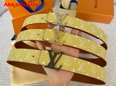 LV Initiales 40mm Reversible Belt in Yellow Taurillon Leather M8458V Replica