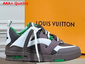LV Skate Sneaker in Grey Mix of Materials of Grained Calf Leather and Technical Mesh 1ABZ4R Replica