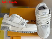 LV Trainer Maxi Sneaker in Gray Calf Leather 1ACRJZ Replica