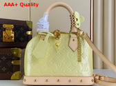 Louis Vuitton Alma BB Bag in Chic and Yellow Monogram Vernis Leather with Natural Cowhide Leather Trim M24063 Replica