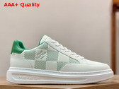 Louis Vuitton Beverly Hills Sneaker Green Damier Calf Leather 1ACEZA Replica