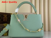 Louis Vuitton Capucines MM Handbag in Jade Green Taurillon Leather Replica