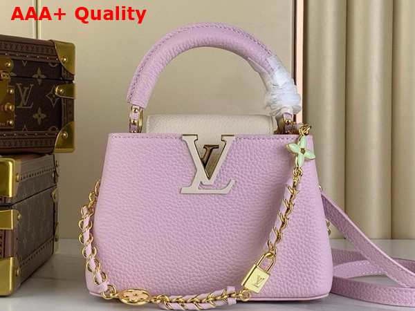 Louis Vuitton Capucines Mini Handbag in Marshmallow Taurillon Leather M23951 Replica