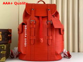 Louis Vuitton Christopher MM Backpack in Vermillion Red Epi XL Grained Leather M23764 Replica