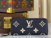 Louis Vuitton Clemence Wallet Navy Creme Monogram Empreinte Leather M83594 Replica