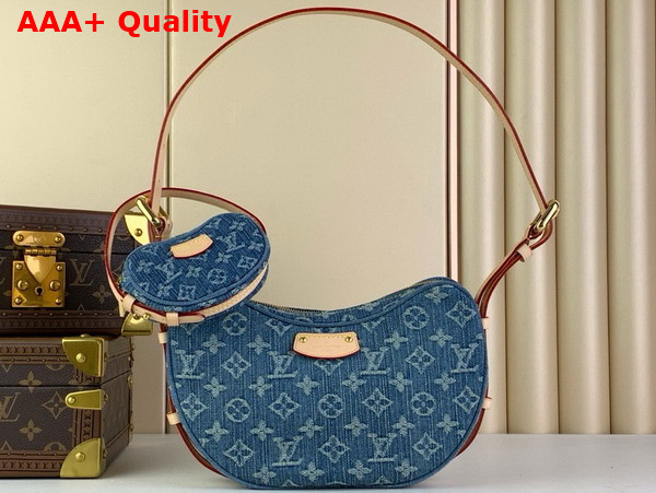 Louis Vuitton Croissant MM Handbag in Blue Monogram Denim M46856 Replica