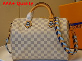 Louis Vuitton Damier Azur Canvas Speedy Bandouliere 30 Features a Detachable Braided Strap in Leather N50054 Replica