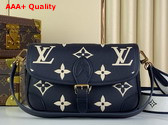 Louis Vuitton Diane PM Satchel Bag in Navy Blue Cream Monogram Empreinte Leather M47161 Replica