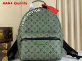 Louis Vuitton Discovery Backpack PM Khaki Green and Vermillion Red Monogram Coated Canvas M46802 Replica