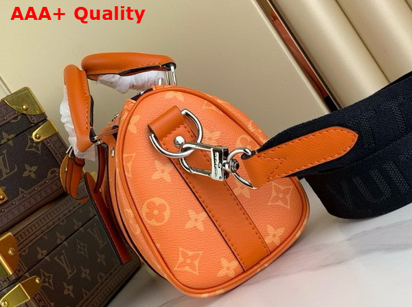 Louis Vuitton Keepall Bandouliere 25 Taigarama Tangerine Taiga Cowhide Leather and Monogram Coated Canvas M31044 Replica